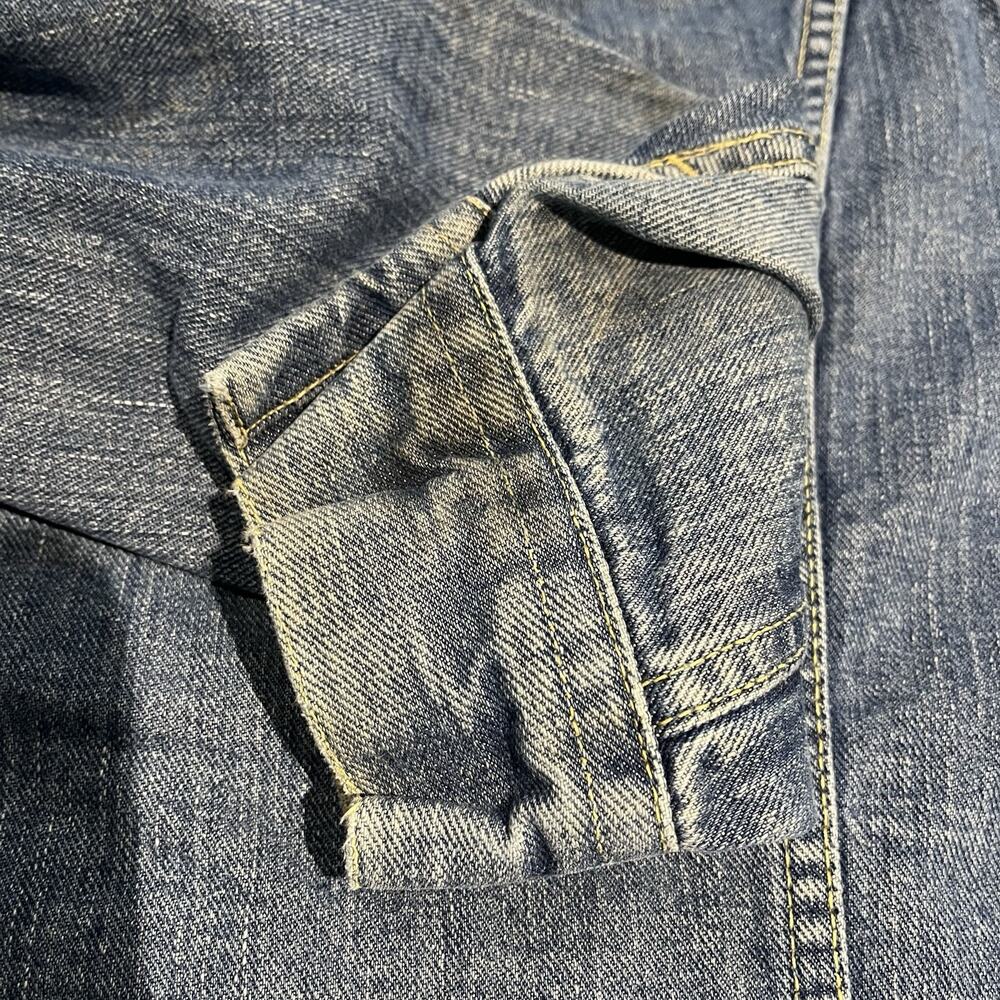 Vtg Lee Sanforized Women's M lace applique blue union made denim jacket - Picture 11 of 12